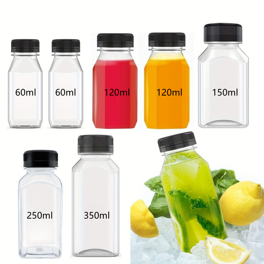 Meal Prep Juice Bottles - 6 bottiglie di succo di plastica